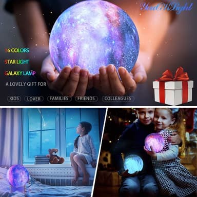 16 väriä LED Moonlight Moon lamppu Kodin sisustus kaukosäätimellä