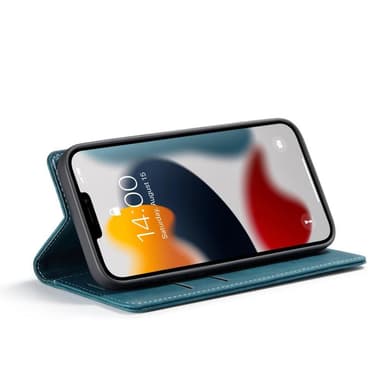CASEME Retro lompakkokotelo iPhone 13 Prolle - Sininen