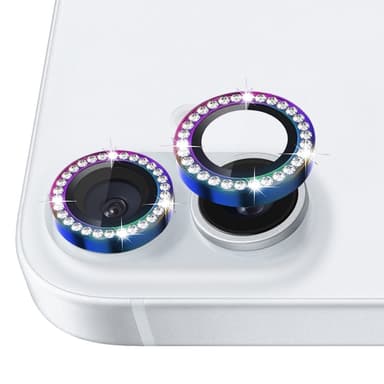 NORTHJO Kameran Linssinsuoja Strassilla iPhone 16 / 16 Plus, Karkaistu Lasi
