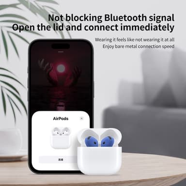 AirPods 4:lle liukumaton silikonikotelo, korvasuojat, nappikuulokkeet - Violetti