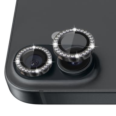NORTHJO Kameran Linssinsuoja Strassilla iPhone 16 / 16 Plus, Karkaistu Lasi