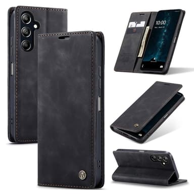 CASEME Retro Lompakkokotelo Samsung Galaxy A16 - Musta