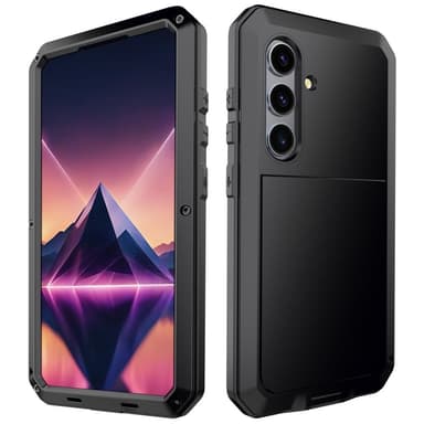 Samsung Galaxy S25+ (Plus) Heavy Duty silikoni + metallikuori + karkaistu lasi
