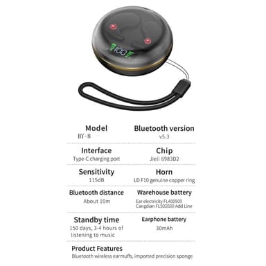 Unikuulokkeet Bluetooth-kuulokkeet Korvassa nukkumiseen - Vaaleanpunainen