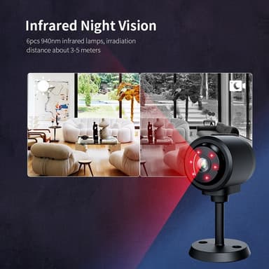 WiFi-valvontakamera Night Vision Motion Detection 130 asteen laajakulmavalvonta