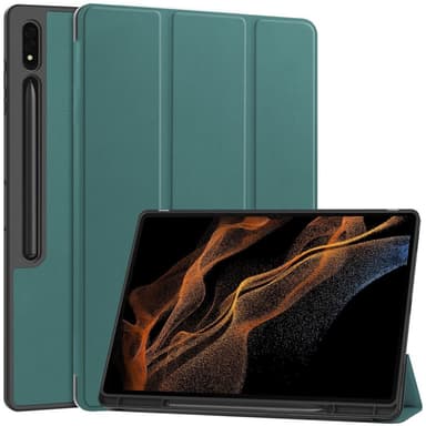 Samsung Galaxy Tab S10 Ultra Jalustakotelo Iskunkestävä Nahkainen Kotelo Kynänpidikkeellä