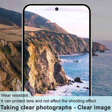 IMAK Samsung Galaxy S24 FE -kameran linssisuojalle karkaistu lasilinssikalvo