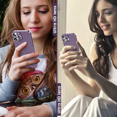 iPhone 16 Pro 16 Pro Max -kameran linssisuojalle karkaistu lasi + metallirengas - Violetti