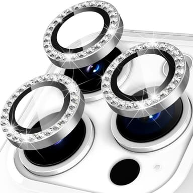 iPhone 16 Pro 16 Pro Max -kameran linssisuojalle karkaistu lasi + metallirengas - Hopea