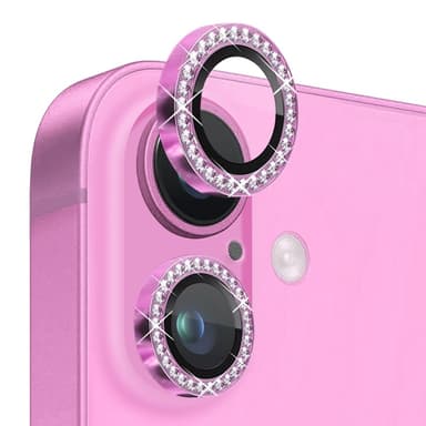 NORTHJO Kameran Linssinsuoja Strassilla iPhone 16 / 16 Plus, Karkaistu Lasi