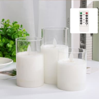 3 kpl Moving Flame Candle Light Decor LED-valo kaukosäätimellä