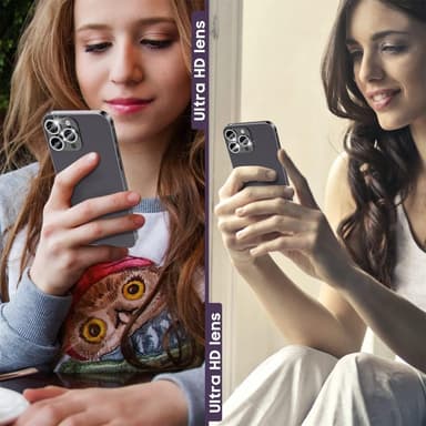 iPhone 16 Pro 16 Pro Max -kameran linssisuojalle karkaistu lasi + metallirengas - musta