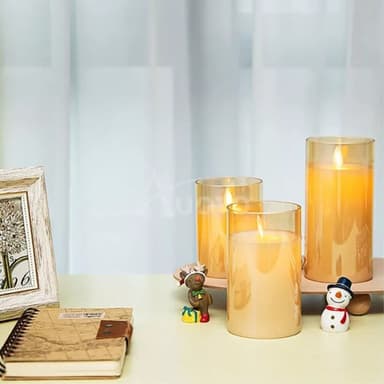3 kpl Moving Flame Candle Light Decor LED-valo kaukosäätimellä