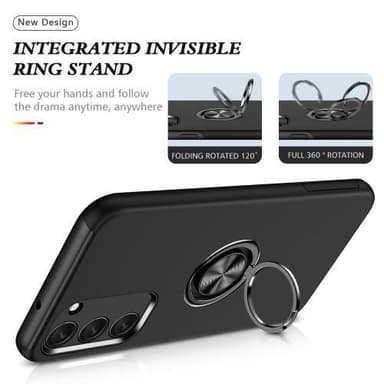 Samsung Galaxy S23+ Sormirengas Sivutuen Hybridikotelo - Musta