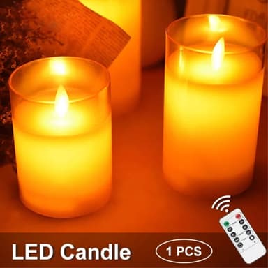 3 kpl Moving Flame Candle Light Decor LED-valo kaukosäätimellä