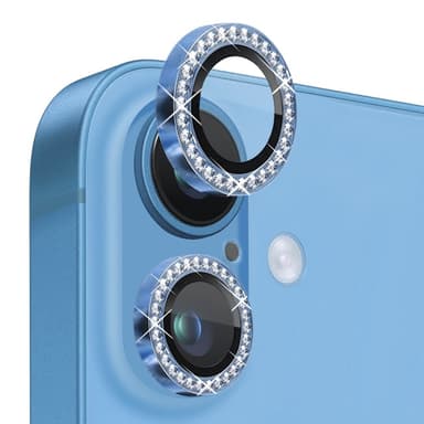 NORTHJO Kameran Linssinsuoja Strassilla iPhone 16 / 16 Plus, Karkaistu Lasi