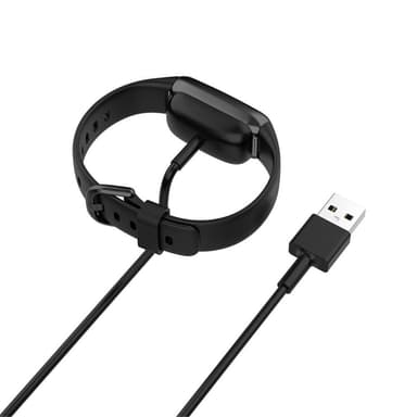 Fitbit Luxe/Charge 5 1m USB Latauskaapelin teline - Musta