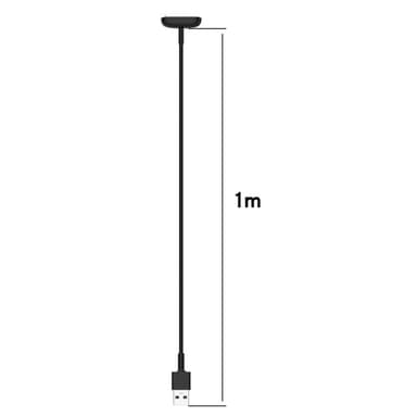 Fitbit Luxe/Charge 5 1m USB Latauskaapelin teline - Musta
