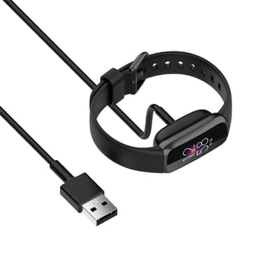 Fitbit Luxe/Charge 5 1m USB Latauskaapelin teline - Musta