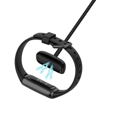 Fitbit Luxe/Charge 5 1m USB Latauskaapelin teline - Musta