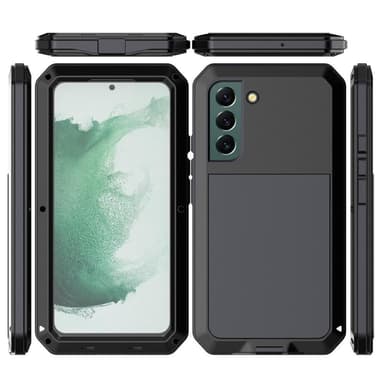 Samsung Galaxy S22 silikonimetallihybridipuhelinkotelo karkaistu lasi pölyä estävä