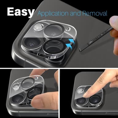 NORTHJO 2 kpl Kameran Linssinsuoja Mustilla Kehyksillä iPhone 16 Pro / 16 Pro Max, HD Kirkas Karkaistu Lasi 3D Kattava Suoja