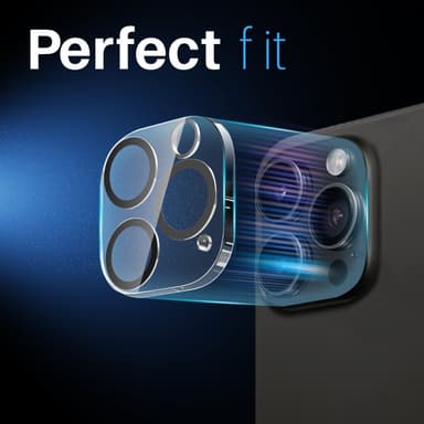 NORTHJO 2 kpl Kameran Linssinsuoja Mustilla Kehyksillä iPhone 16 Pro / 16 Pro Max, HD Kirkas Karkaistu Lasi 3D Kattava Suoja