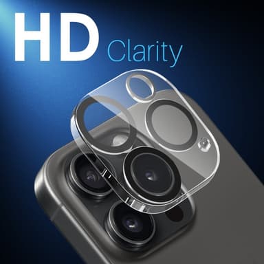 NORTHJO 2 kpl Kameran Linssinsuoja Mustilla Kehyksillä iPhone 16 Pro / 16 Pro Max, HD Kirkas Karkaistu Lasi 3D Kattava Suoja