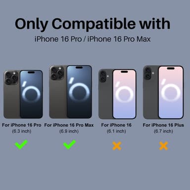 NORTHJO 2 kpl Kameran Linssinsuoja Mustilla Kehyksillä iPhone 16 Pro / 16 Pro Max, HD Kirkas Karkaistu Lasi 3D Kattava Suoja