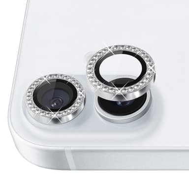 NORTHJO Kameran Linssinsuoja Strassilla iPhone 16 / 16 Plus, Karkaistu Lasi