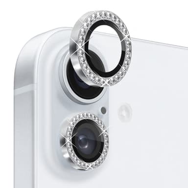 NORTHJO Kameran Linssinsuoja Strassilla iPhone 16 / 16 Plus, Karkaistu Lasi