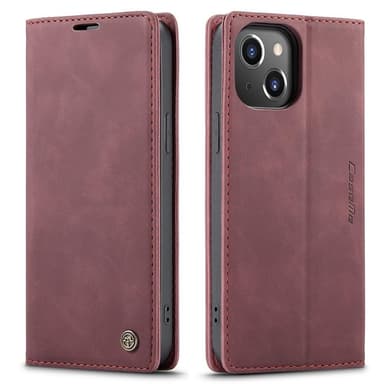 CASEME Retro lompakkokotelo iPhone 13 Prolle - Punainen