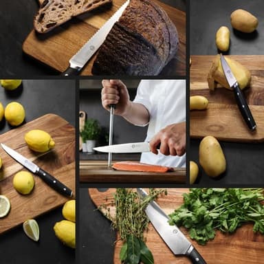 Masterchef Preformance -veitsisarja, jossa on 15 veistä veitsilohkossa - Svart - Tunnettu MasterChef Suomesta