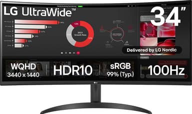 LG UltraWide 34WR50QK 34" kaareva näyttö