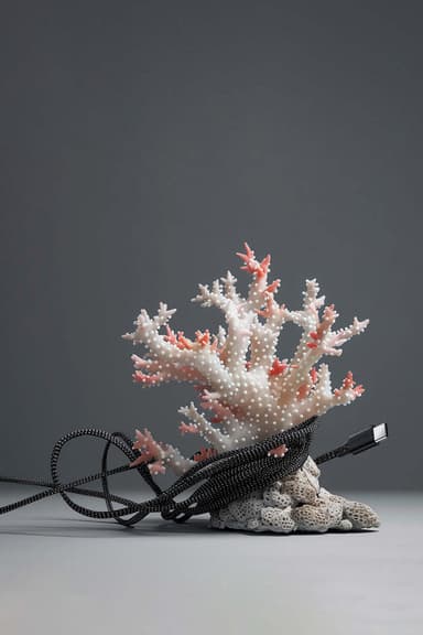 USB Sea Black · Tyyppi C · 100W · 2 metriä · Valmistettu kierrätetyistä kalaverkoista
