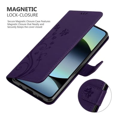 Xiaomi RedMi Note 14 5G Suojakuori Lompakkokotelo Kukka