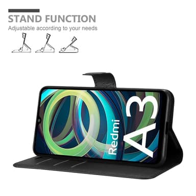 Xiaomi RedMi A3 / A3X Suojakuori Lompakkokotelo (Musta)
