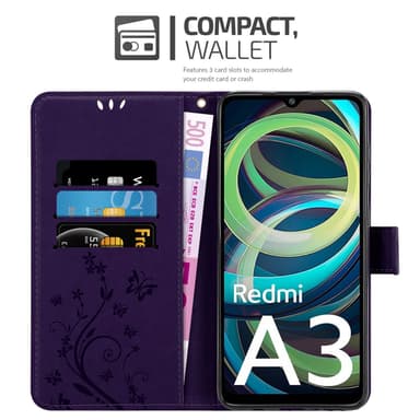 Xiaomi RedMi A3 / A3X Suojakuori Lompakkokotelo Kukka