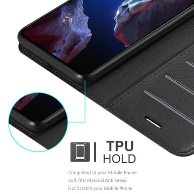 Xiaomi Poco F5 Pro Suojakuori Lompakkokotelo (Musta)