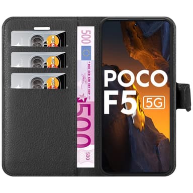 Xiaomi Poco F5 Suojakuori Lompakkokotelo (Musta)