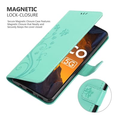 Xiaomi Poco F5 Suojakuori Lompakkokotelo Kukka