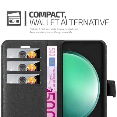Samsung Galaxy S24 FE Suojakuori Lompakkokotelo (Musta)