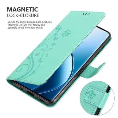 Realme 12 Pro Suojakuori Lompakkokotelo Kukka