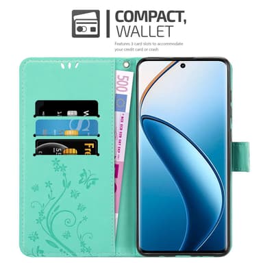 Realme 12 Pro Suojakuori Lompakkokotelo Kukka