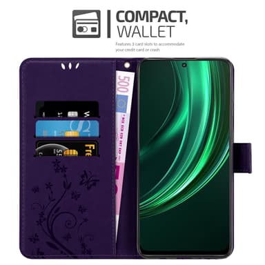 Realme 13 Suojakuori Lompakkokotelo Kukka (Violetti)