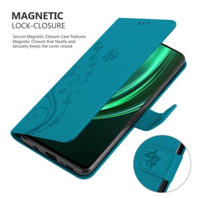 Realme 13 Suojakuori Lompakkokotelo Kukka (Sininen)