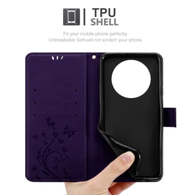 Realme 13 Suojakuori Lompakkokotelo Kukka (Violetti)