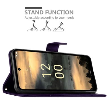 Nokia XR21 Suojakuori Lompakkokotelo Kukka (Violetti)
