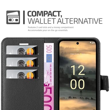 Nokia XR21 Suojakuori Lompakkokotelo (Musta)