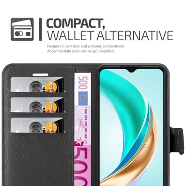 Honor X6b Suojakuori Lompakkokotelo (Musta)